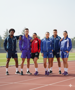 Ensemble de survêtement pour homme Rexfit Sports Factory avec logo personnalisé, coupe-vent à fermeture éclair intégrale et short de course, vente en gros - Product Image 4