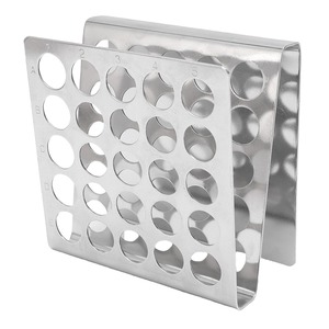Estante para Tubos de Ensayo de Acero Inoxidable de 25 Puestos en Forma de Z para Laboratorio - Product Image 1