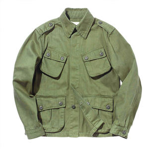 Men's 100% Cotton Vintage Multi Pocket Safari <b>Jacket</b> Casual <b>Worker</b> Streetwear Button Decor Autumn Canvas OEM Service Breathable - Product Image 2