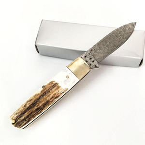 Couteau pliant multifonctionnel à lame droite en acier Damas, qualité industrielle supérieure, personnalisable OEM, portable et tranchant - Product Image 3