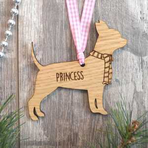 Adorno Navideño de Madera Personalizado para Perro, con Nombre Grabado, Decoración Rústica para las Fiestas, Regalo para Amantes de Mascotas - Product Image 4