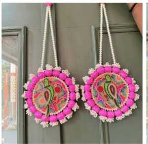 Wholesale Indian Handmade Parrot Design Hanging Home Decor Items Wall Hanging Diwali Festive <b>Door</b> Decor Temple Decoration - Product Image 3