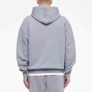 High Quality Quarter Zip <b>Pullover</b> Hoodie <b>Men's</b> Custom Foam Printing Logo 100% Cotton Heavyweight Fleece - Product Image 4