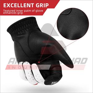 ถุงมือกอล์ฟสีดำและสีขาว คุณภาพดีเยี่ยม กันลม ทนทาน กันลื่น บริการ OEM คุณภาพสูงสุด โดย AHMAD & FAHAD INDUSTRY - Product Image 6