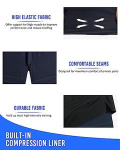 Shorts de sport pour hommes de qualité supérieure, couleurs unies, légers, 2 en 1, shorts de fitness, vêtements de sport pour hommes, shorts en polyester pour hommes - Product Image 3