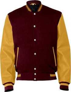 Blouson bomber oversize moderne pour homme avec broderie personnalisée de noms, numéros et logos, et design athlétique haut de gamme - Product Image 1