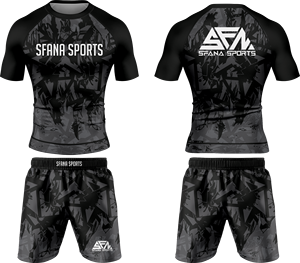 Ensemble Rashguard léger pour hommes, chemise de compression respirante avec short MMA, équipement de combat pour entraînement BJJ - Product Image 5