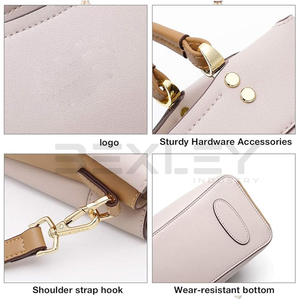 2026 With Contrast <b>Tan</b> Handles Detachable Shoulder Strap Elegant Top Handle Purse Two Tone Structured Woven <b>Leather</b> <b>Handbags</b> - Product Image 4