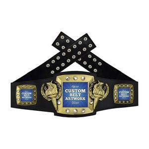 Heavyweight Custom Championship Belt Personalized Engraved <b>Name</b> Title Zinc Alloy <b>Plate</b> Sports Trophy Leather - Product Image 1