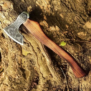 Hacha Vikinga Forjada a Mano, Hacha de Batalla de Acero de Damasco, Hacha Nórdica Hecha a Mano para Acampar, Cazar, Supervivencia al Aire Libre - Product Image 2