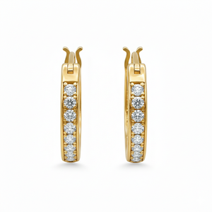 Boucles d'oreilles clous en or rose massif 14 carats avec diamants Inside Out, certifiées IGI, taille brillant, pour femme, mariage, anniversaire, fête, cadeau de mariée - Product Image 2