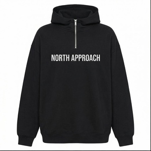 Sweat à capuche demi-zip North Approach pour homme, coupe oversize, en molleton de coton, style décontracté, imprimé devant, style automne - Product Image 1