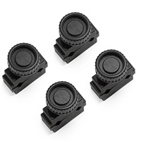 HTL 4PCS Serre-tube robuste à double trou avec vis moletée et bouton rotatif, support de fixation réglable pour tuyau hydraulique et conduite de carburant