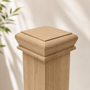 Tapa de poste de escalera de madera maciza, tradicional, duradera, de álamo, personalizada, marca EFS, 1 año de garantía, NPC026 - Product Image 1