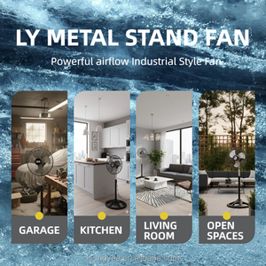 Ventilateur sur pied électrique de 10 pouces, circulateur d'air, commande mécanique, hauteur réglable, construction métallique - Product Image 3
