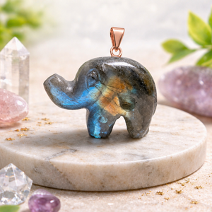 Rose Gold Plated Tiger Eye <b>Elephant</b> Pendant Hand Carved Gemstone Animal Charm Lucky Figurine Wholesale Jewelry Home Decor - Product Image 3