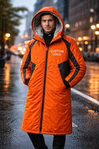 High Quality Athletic Swim <b>Parka</b> Coat Custom Logo <b>Waterproof</b> Hooded Long <b>Jacket</b> for Outdoor Swimming Training and Outdoor Sports - Product Image 6