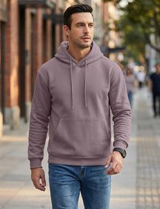 Sweat à capuche décontracté pour homme, haute qualité, 2026, style ample, en molleton 100% coton, grammage lourd, avec impression de logo personnalisé, couleur unie - Product Image 4