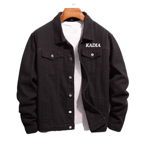 Chaqueta de Lona Vaquera de Moda Urbana para Hombre, 100% Algodón, Teñido Liso, Personalizable por Delante, Resistente al Viento y Ecológica, Nueva Colección Primavera - Product Image 1