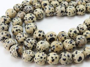 Venta al por mayor de esferas lisas de jaspe dalmático, piedra preciosa natural auténtica, de 10-12 mm, en blanco y negro, para joyería. - Product Image 3