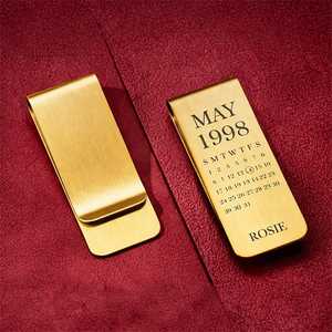 คลิปหนีบเงินโลหะผสมสังกะสีชุบทองสลักอักษรย่อส่วนตัว |   ของขวัญธุรกิจแบบมินิมอล |   งานฝีมือเวียดนาม - Product Image 4