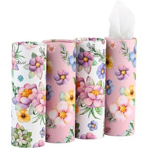 Porta Fazzoletti da Viaggio a 3 Strati, Perfetto per Portabicchieri Auto, Confezione da 4 Scatole con Fazzoletti per Auto e Viaggi - Product Image 1