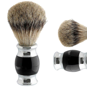 Pinceau à raser pour homme de qualité supérieure avec logo personnalisé, poils synthétiques de qualité supérieure, manche en bois, pinceau à raser pour salon de coiffure, OEM - Product Image 1