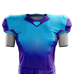 Uniforme de football américain pour hommes 100% polyester à manches courtes Impression par sublimation Nom de l'équipe personnalisé Logo sur le devant - Product Image 3