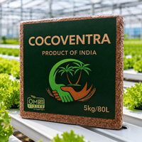 Bloc de coco cocoventra 5 kg compressé, triple lavage, fibre de coco, mélange de culture pour jardinage, hydroponie, fournitures en vrac pour pépinières