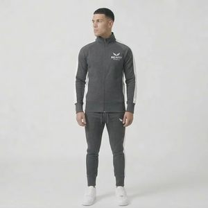Ensemble de jogging 2 pièces style urbain 2026, le plus vendu, taille ajustée, survêtement zippé de haute qualité pour homme - Product Image 1