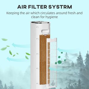 Condizionatore d'Aria e Umidificatore Portatile Girevole 2-in-1, 3 Modalità, 3 Velocità, Telecomando, Capacità 1,3 Galloni, Colore Bianco - Product Image 5