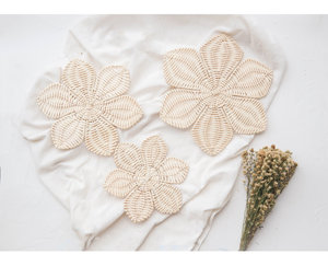 Daisy Flower <b>Wall</b> <b>Decor</b> Set of 3 Handmade Rattan <b>Wicker</b> Boho Nursery <b>Wall</b> Hanging Kids Room Girl Bedroom Baby Room Decoration - Product Image 3