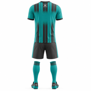 Conjunto de Camiseta de Fútbol para Hombre WARPRO, Manga Corta, Diseño Sublimado a Rayas con Degradado, Poliéster que Absorbe la Humedad, para Adultos, Todas las Temporadas - Product Image 5