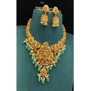 ชุดสร้อยคอและต่างหูทำจากทองคำโบราณคุณภาพระดับพรีเมี่ยมที่มีเสน่ห์สำหรับงานแต่งงานของผู้หญิงและงานปาร์ตี้ - Product Image 1