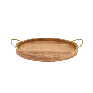 Rectangular Wood Serving Tray With Handles Gold Olive Branch Design Decorative Wooden Tray For <b>Coffee</b> <b>Table</b> Restaurant Tableware - Product Image 4