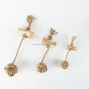 Natural Coffee Wood Hemp Ball Chew Dog Toy Wholesale From Vietnam Manufacturer, Eco Friendly For Chewing, Training Stress Relief - Product Image 6