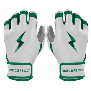 Bruce <b>Bolt</b> Black Leather High Quality Lightweight Batting Gloves Padded <b>Hook</b> and Loop Closure Unisex Adult Training - Product Image 6