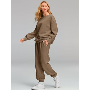 Women's Heavyweight Cotton Fleece Hoodie Set Casual Streetwear Clothing Manufacturer - Product Image 3