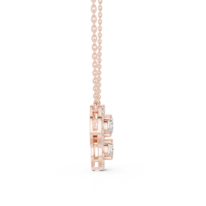 Collar de Diamantes Cultivados en Laboratorio con Triple Halo – Collar de Diamantes de Tres Círculos, Joyería Minimalista para Uso Diario - Product Image 6