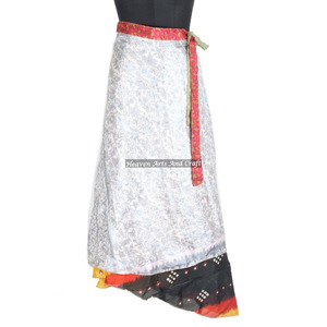 New Reversible Two Layer Silk <b>Wrap</b> <b>Skirt</b> Reversible Dress Silk Magic <b>Wrap</b> <b>Skirt</b> Plus Size Long 38" Sari Around <b>Skirts</b> Dress - Product Image 5