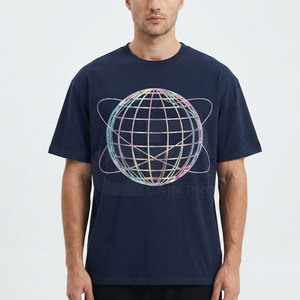 Camiseta con estampado reflectante para hombre, camiseta de algodón de primera calidad, ropa informal de manga corta, ropa de calle suave y transpirable, ropa de moda para el día a día - Product Image 3