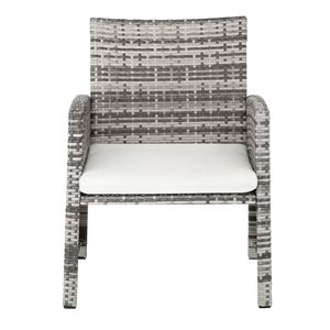 Set di mobili da giardino combinati per esterni da 5 pezzi con 2 sedie, 2 poggiapiedi, 1 tavolino da caffè XH - Product Image 5