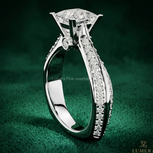Anillo de Compromiso de Diamantes de Corte Princesa de Lujo, Certificado por IGI, Chapado en Rodio, Oro de 9K-18K, Color Blanco D, Anillo de Boda para Mujer - Product Image 4