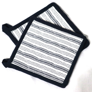 Porte-ustensiles rayé teint en fil, fournisseur indien, 100% coton, porte-ustensiles recyclés au prix le plus bas. - Product Image 2