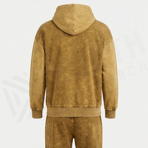 New Arrival Men's Acid Wash <b>Tracksuit</b> Classic Style Customizable Heavyweight Flare Stacked Design Logo Customized Color - Product Image 2