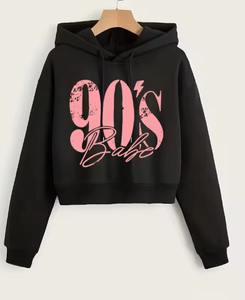 Sudadera Corta Estilo Gótico Y2K de los 90, para Otoño e Invierno, con Bordado 3D, Estilo Casual - Product Image 1