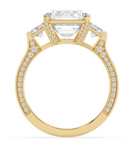 แหวนหมั้นเพชรทรงเหลี่ยมมรกต 18K โรสโกลด์พรีเมียม น้ำหนักรวม 8.17 กะรัต - Product Image 6