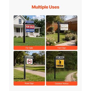 Supporto per Cartello Immobiliare in PVC Alto 6 Piedi, Resistente al Vento, con Braccio da 36 Pollici, Facile Installazione, Contiene Cartello da 24 Pollici - Product Image 6