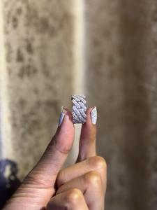 Luxury Moissanite Pave Band <b>Ring</b> for Women Iced Out Sparkling Wide <b>Statement</b> <b>Ring</b> Elegant Wedding Anniversary Gift Jewelry - Product Image 5