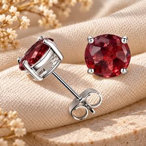 Pendientes redondos de cuarzo aguamarina – Engaste de piedras preciosas de 6 mm – Pendientes hechos a mano chapados en plata, regalo para ella - Product Image 5